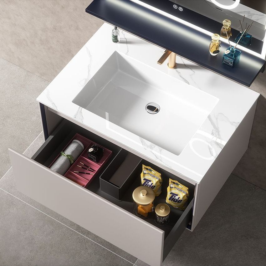 800mm Wall Hung Stainless Steel Bathroom Vanity Unit with LED Lighted Smart Mirror Ssv6133