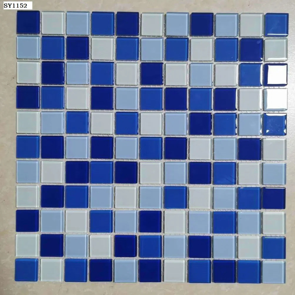 Pool Decor Colorful Blue Mosaic Tile Factory Price Crystal Style