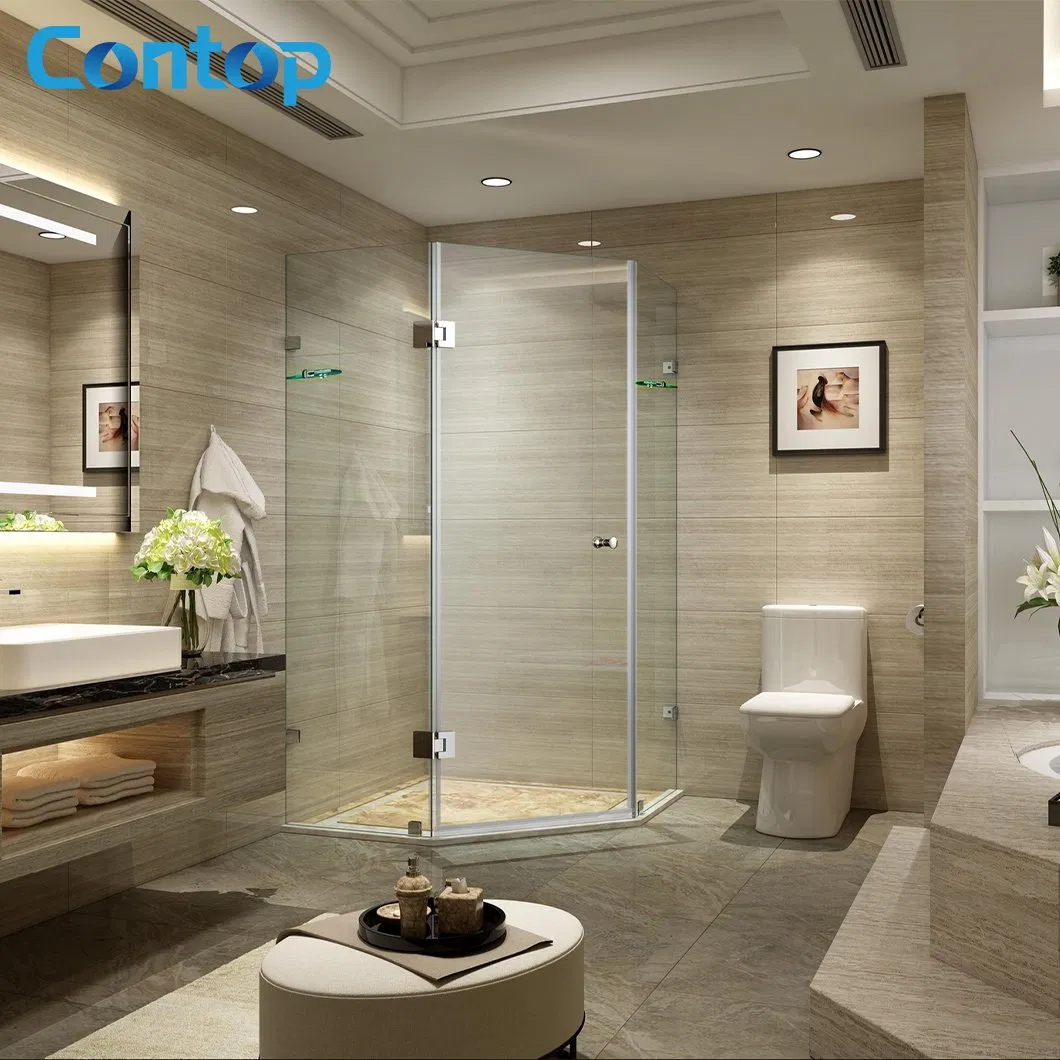 Corner Bathroom Custom Frameless 2 Sided Shower Cubicles Shower Cabin Unit Glass Doors Shower Room Enclosure