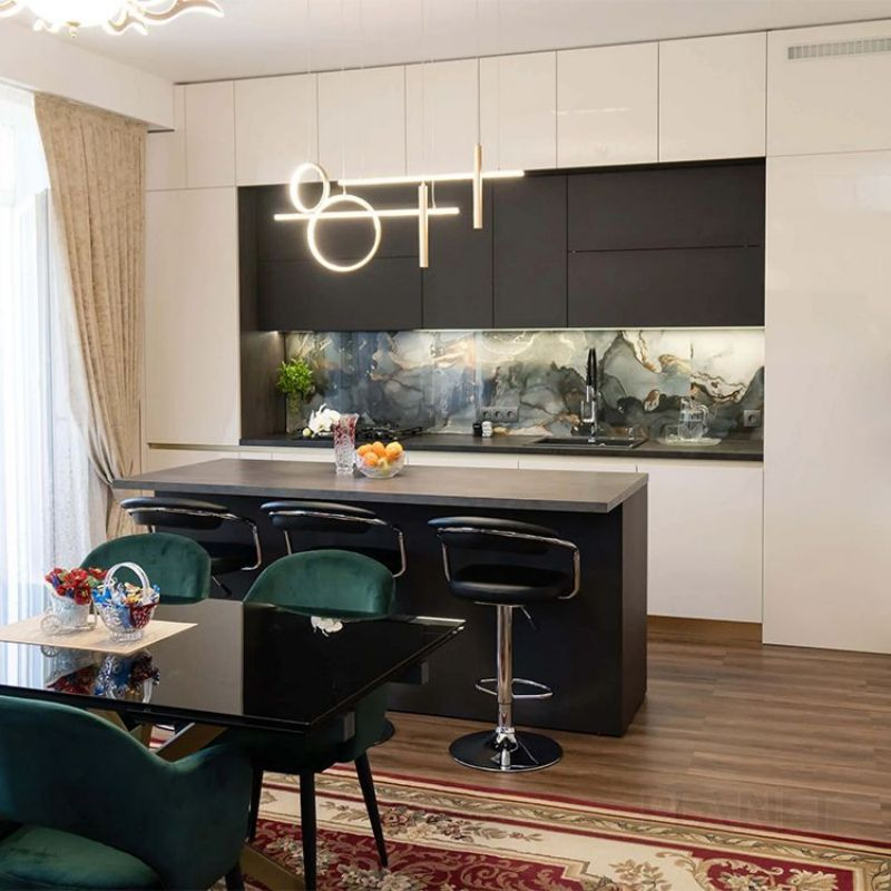 Wholesale L-Shaped Storage Designs Island Lacquer New Arrival Modern Design Melamine Pantry Kitchen Cabinet Unit