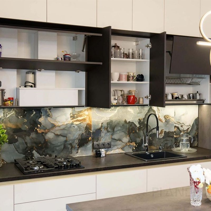 Wholesale L-Shaped Storage Designs Island Lacquer New Arrival Modern Design Melamine Pantry Kitchen Cabinet Unit