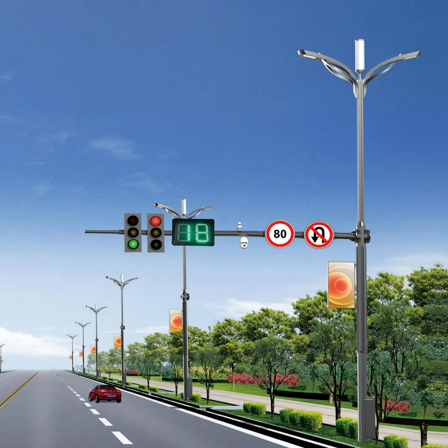Innovative Smart LED Street Lighting with Integrated Surveillance Features