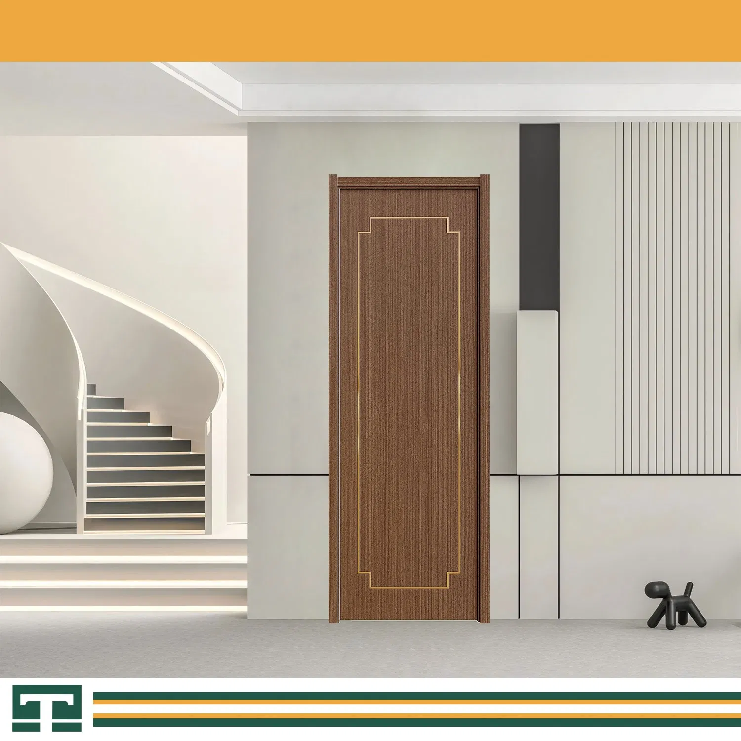 Modern Interior Room Main High Quality Hotel Paint Finished Wooden Solid Wood MDF WPC PVC Soundproof Sliding Double Exterior Carbon Crystal Timber House Door