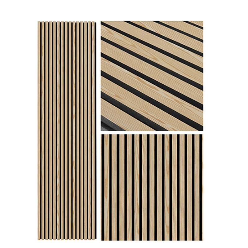 Sound Absorbing Wood Slat Acoustic Wall Panel for Interior Spaces Decoration
