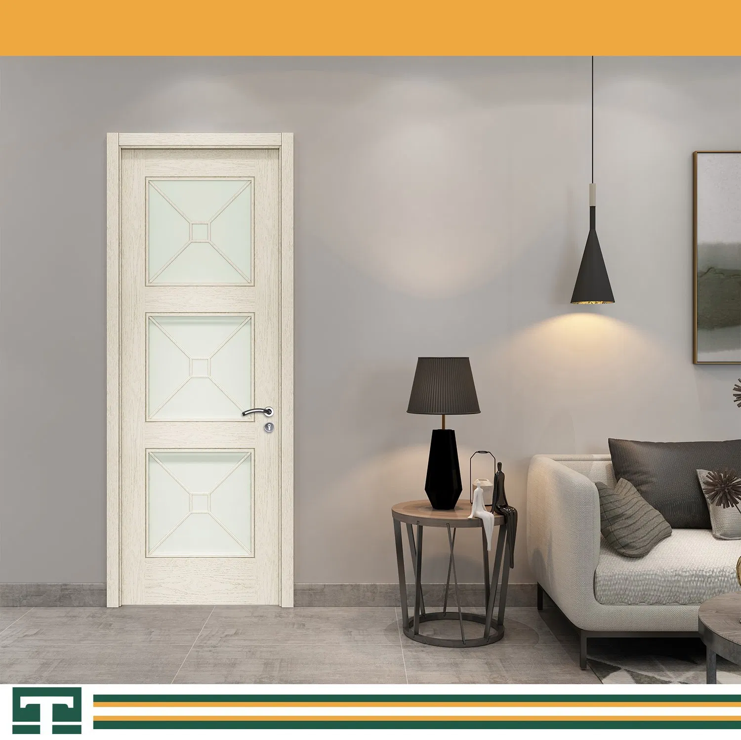 Customized Eco-Friendly Modern Wooden Soundproof Entrance Solid Wood Fire Rated Room Security WPC PVC Interior Veneer Entry Door Durable