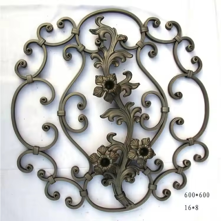 Black Cast Solid Iron Pattern Arts Wrought Iron Balcony Railing