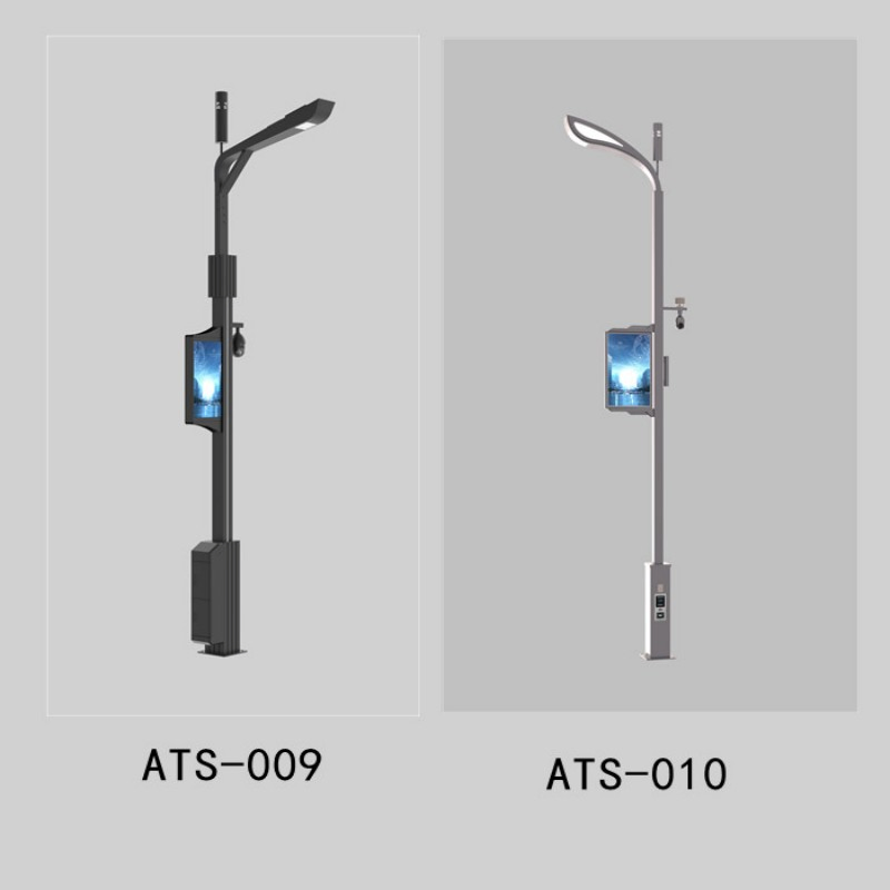 Smart Light Pole Integrated LED Solar Street Light with CCTV Camera WiFi LED Screen