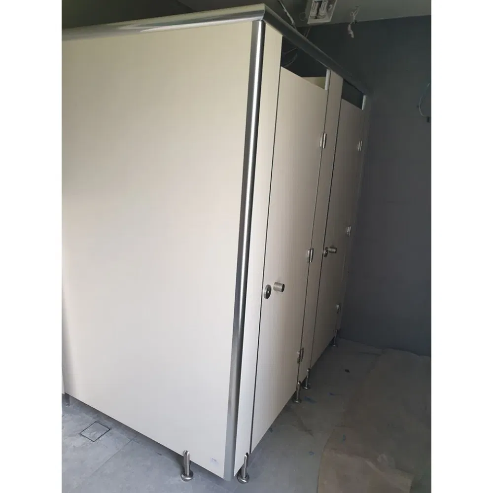 Custom Sizes HPL Laminate Floor Braced Solid Toilet Cubicles Board System for Toilet Partition