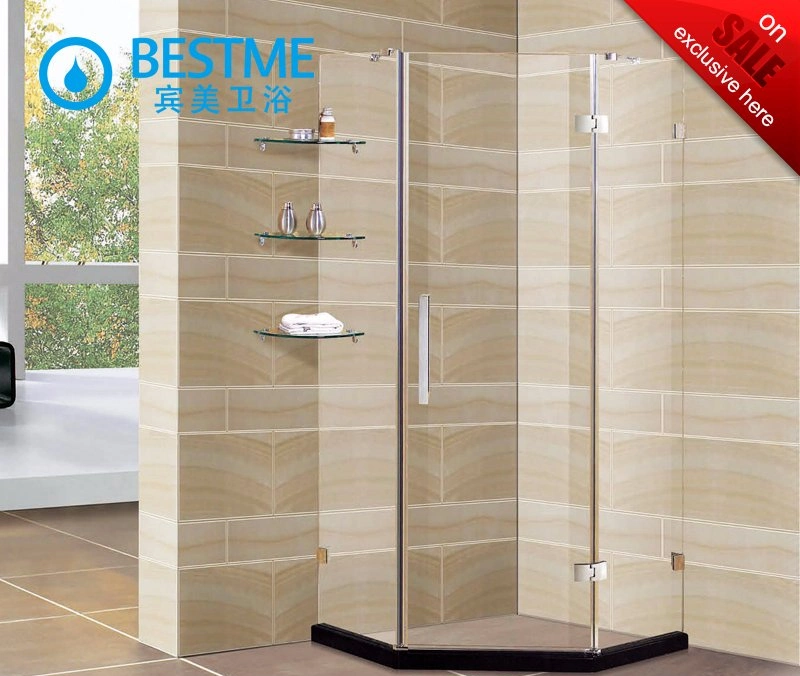 Diamond Shape Frameless Stainless Steel Frame Shower Enclosure Glass