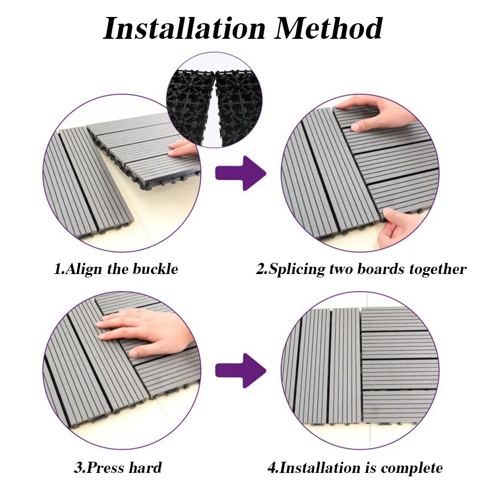 Easy Installation Outdoor Portable Decking WPC Material Eco Friendly