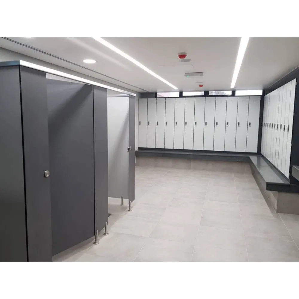 Custom Sizes HPL Laminate Floor Braced Solid Toilet Cubicles Board System for Toilet Partition