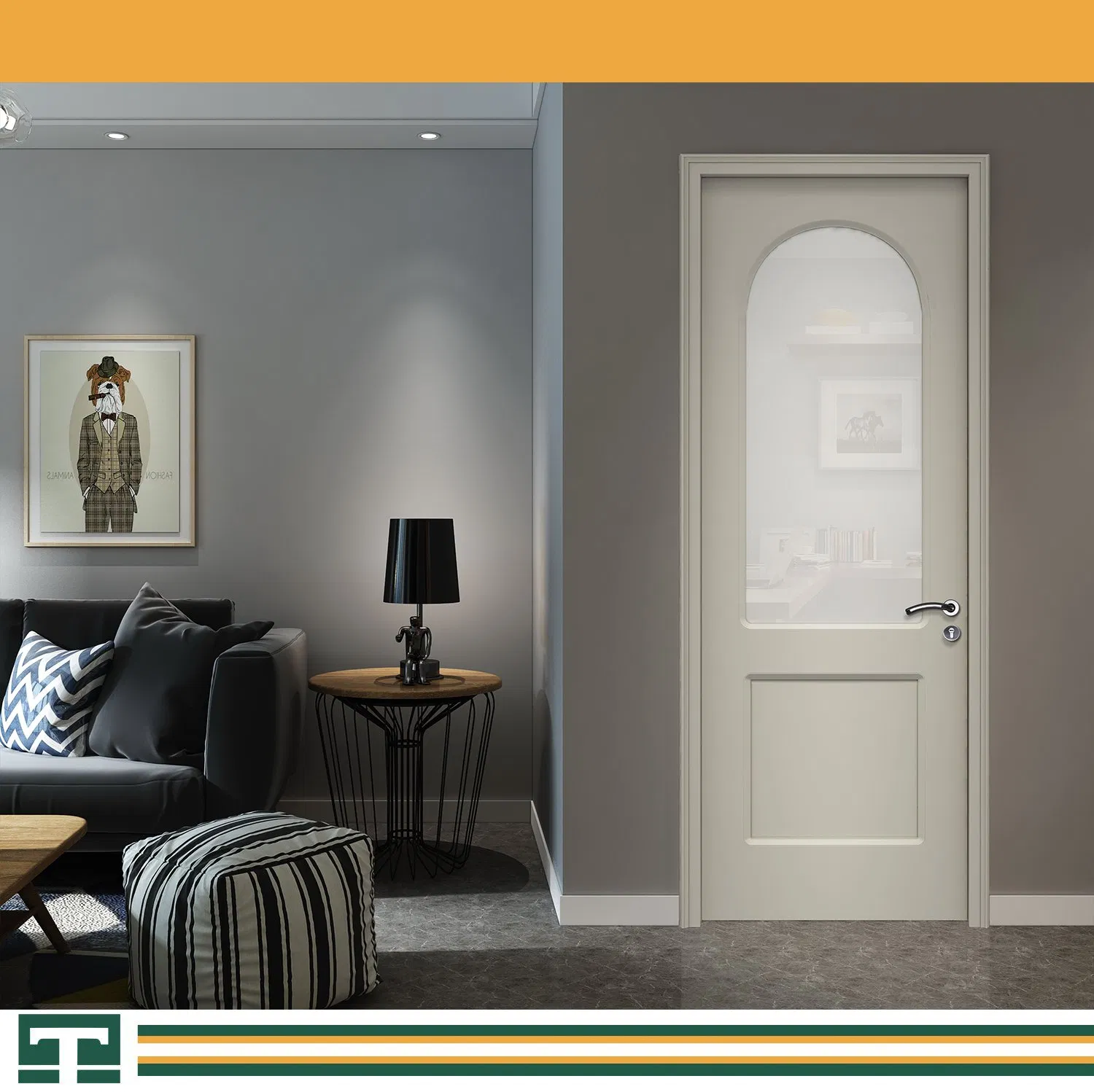 Customized Eco-Friendly Modern Wooden Soundproof Entrance Solid Wood Fire Rated Room Security WPC PVC Interior Veneer Entry Door Durable