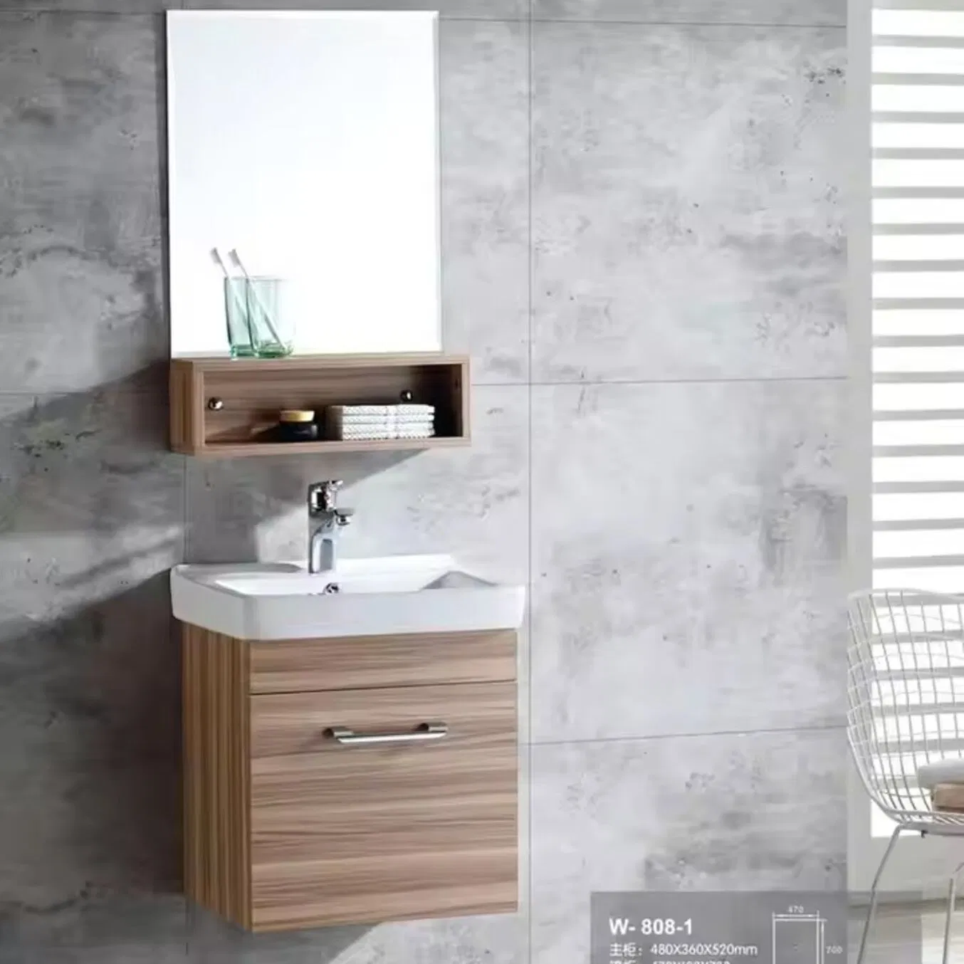 Bathroom Vanity Unit &amp; Basin Sink Tap + Waste Gloss White Modern