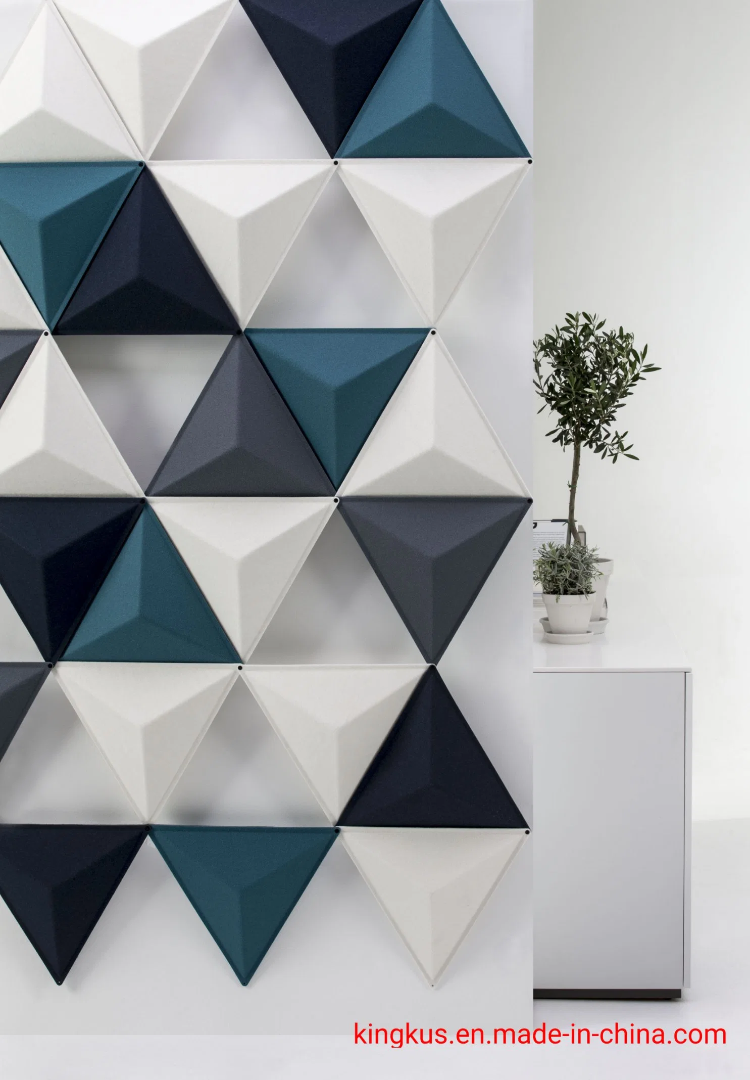 Kuscone 3D Triangle Shape Foam Pet Acoustic Wall Panel