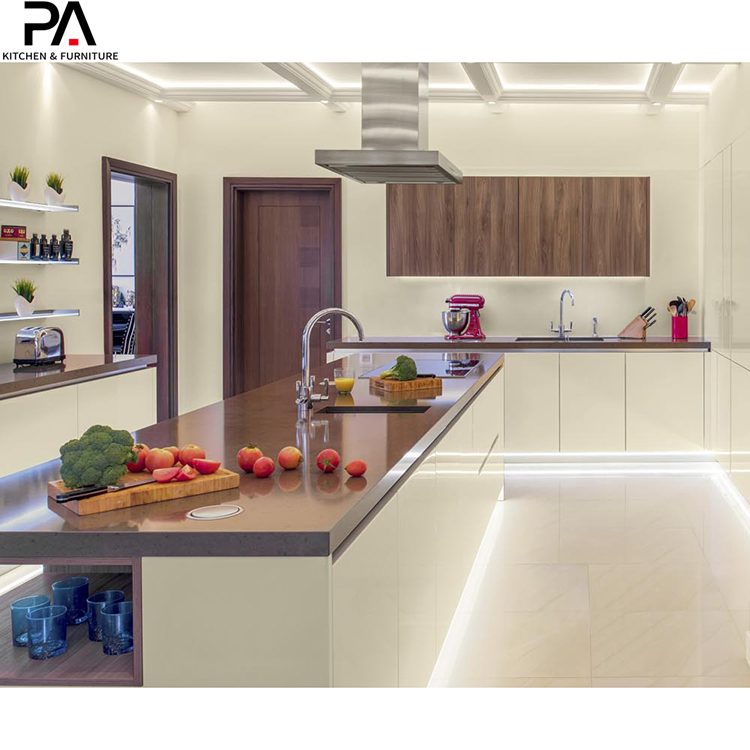 Home Improvement Commercial Warm Yellow Color Kitchen Units