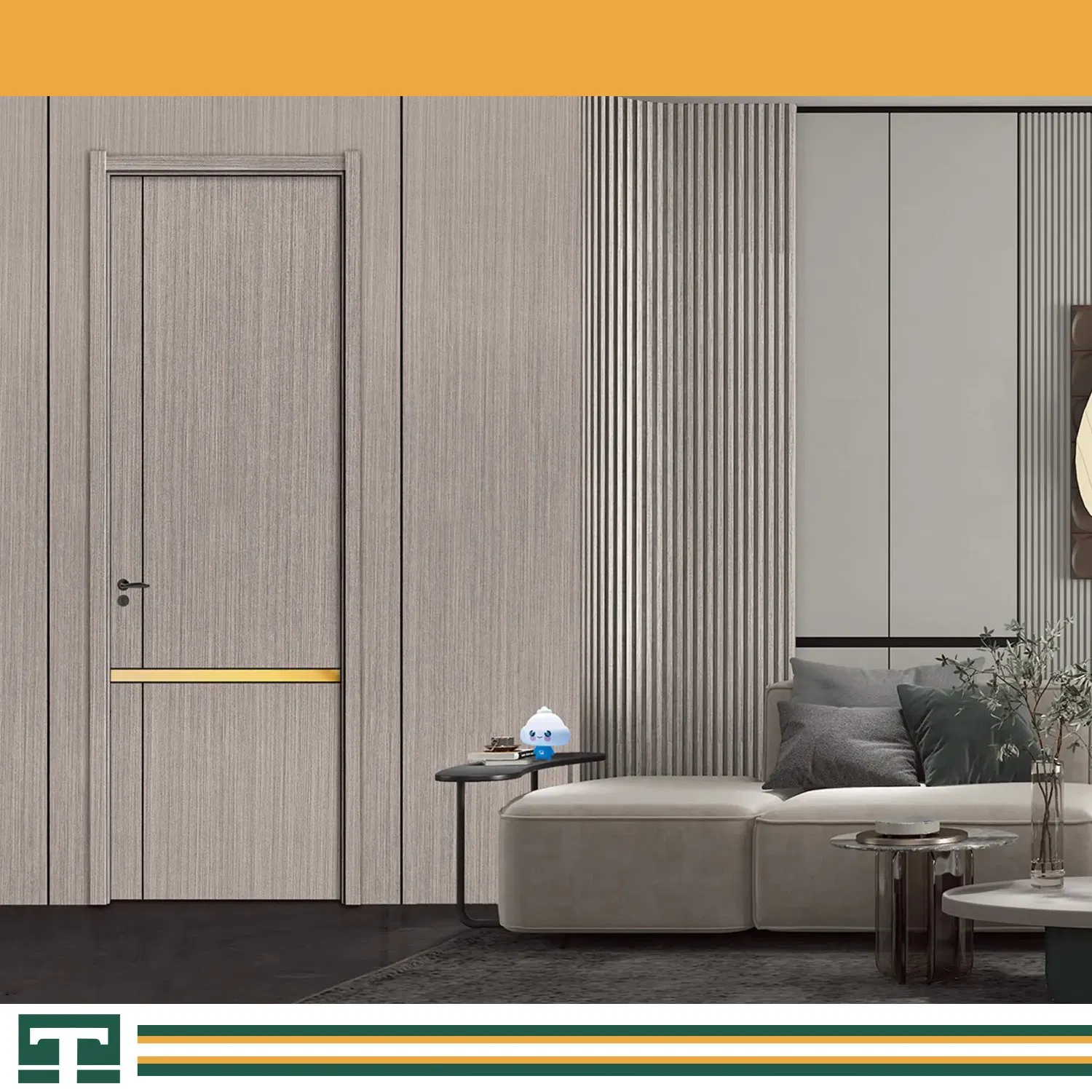 Modern Interior Room Main High Quality Hotel Paint Finished Wooden Solid Wood MDF WPC PVC Soundproof Sliding Double Exterior Carbon Crystal Timber House Door