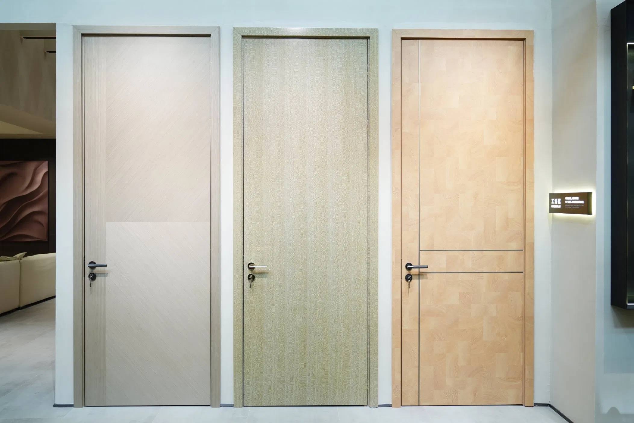 Lesso Fireproof Door Customized Wooden Doors Interior WPC Aluminum Raised Flat Hinged Sliding Doors for Apartment