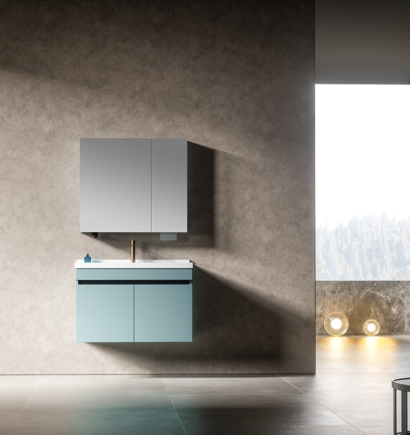 Wall Hung Aluminum Bathroom Vanity Unit with Mirror Cabinet Ssv6221