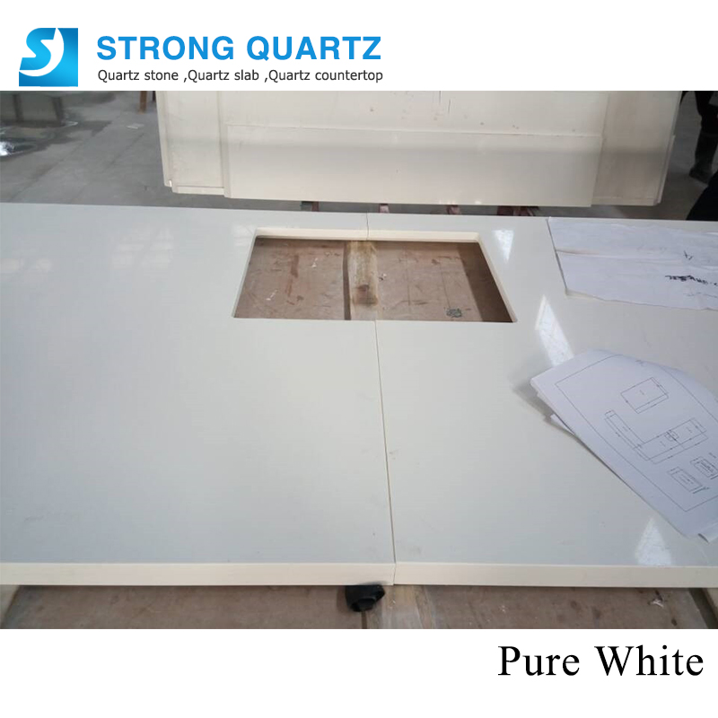 Acid-Resistant Pure White Quartz Stone Countertops for Kitchen/Bathroom/Island Customized