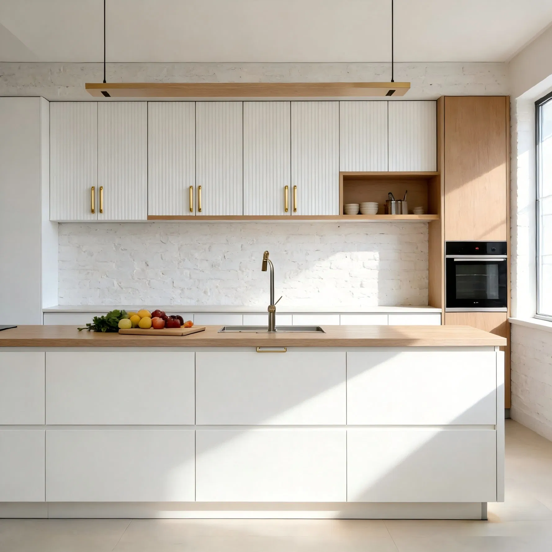 Wholesale Solid Wood Kitchen Cabinet System for Residential and Commercial Use
