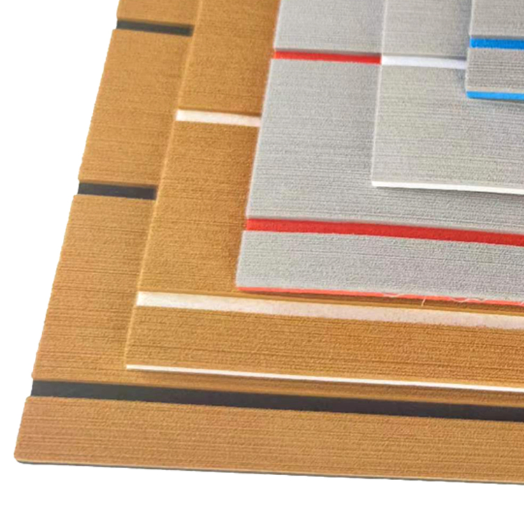 Waterproof EVA Foam Boat Decking Material with Brusehd Faux Teak Routers and 3m Psa