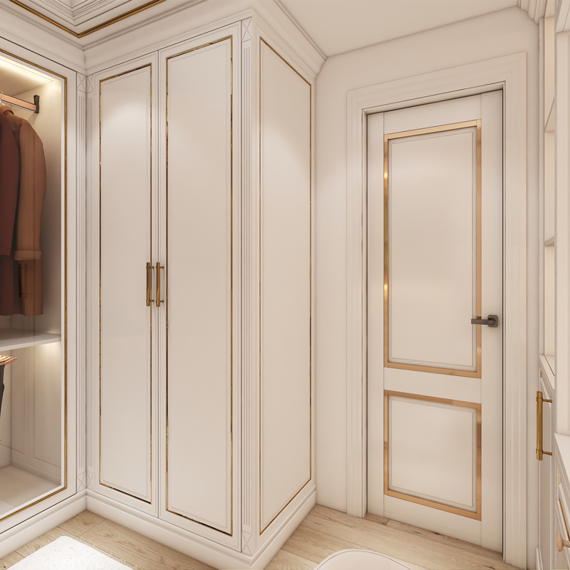 New Luxury Walk in Closet Wardrobe Solid Wood Bedroom Modern Wardrobe Organizer