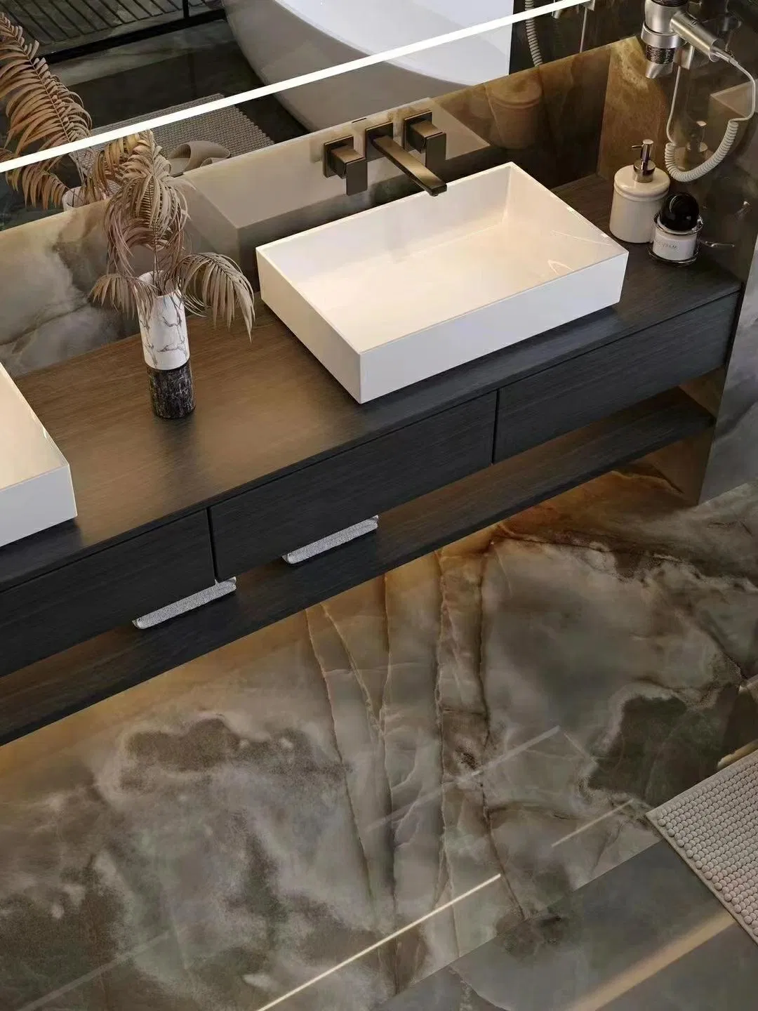 1200X2400mm Brown Luxury Stone 9mm Marble Porcelain Floor Wall Sintered Slab