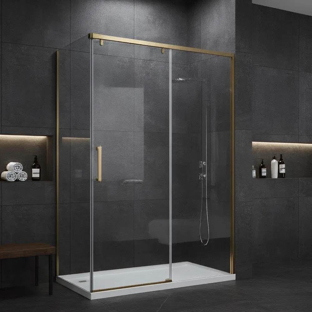 Elegant Frameless Sliding Glass Shower Enclosure for Modern Bathrooms