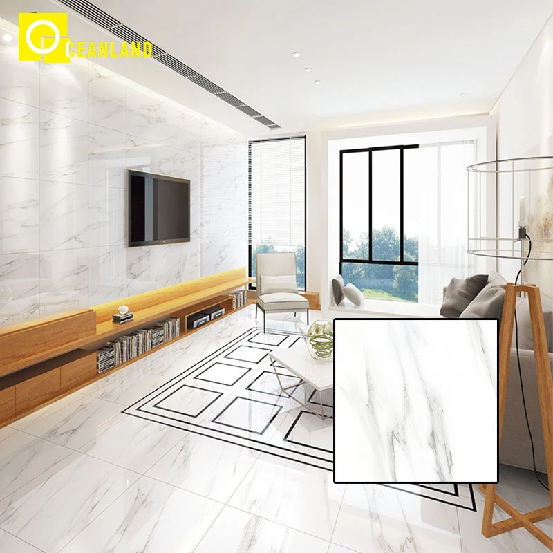 Wall White Glazed Polished Porcelain Tiles Marble Ceramic Floor Tile From China