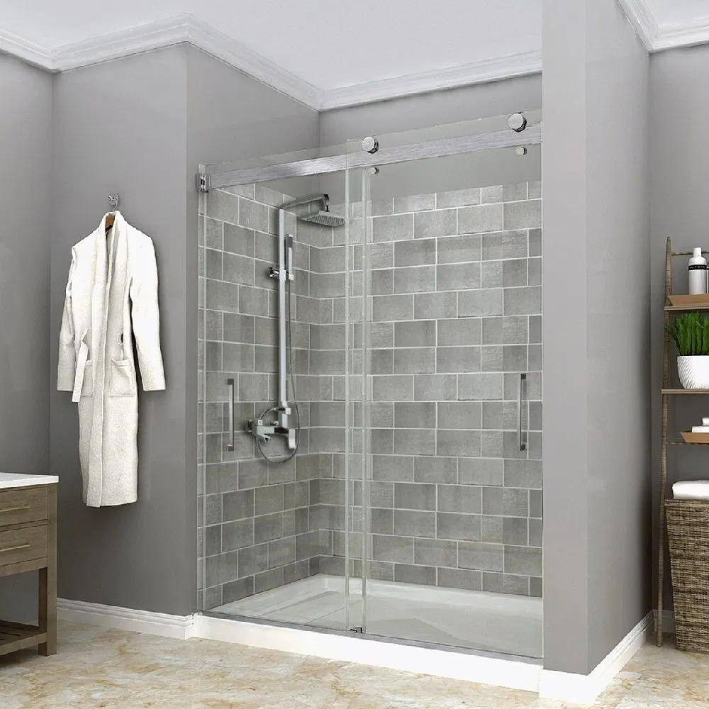 Elegant Frameless Sliding Glass Shower Enclosure for Modern Bathrooms