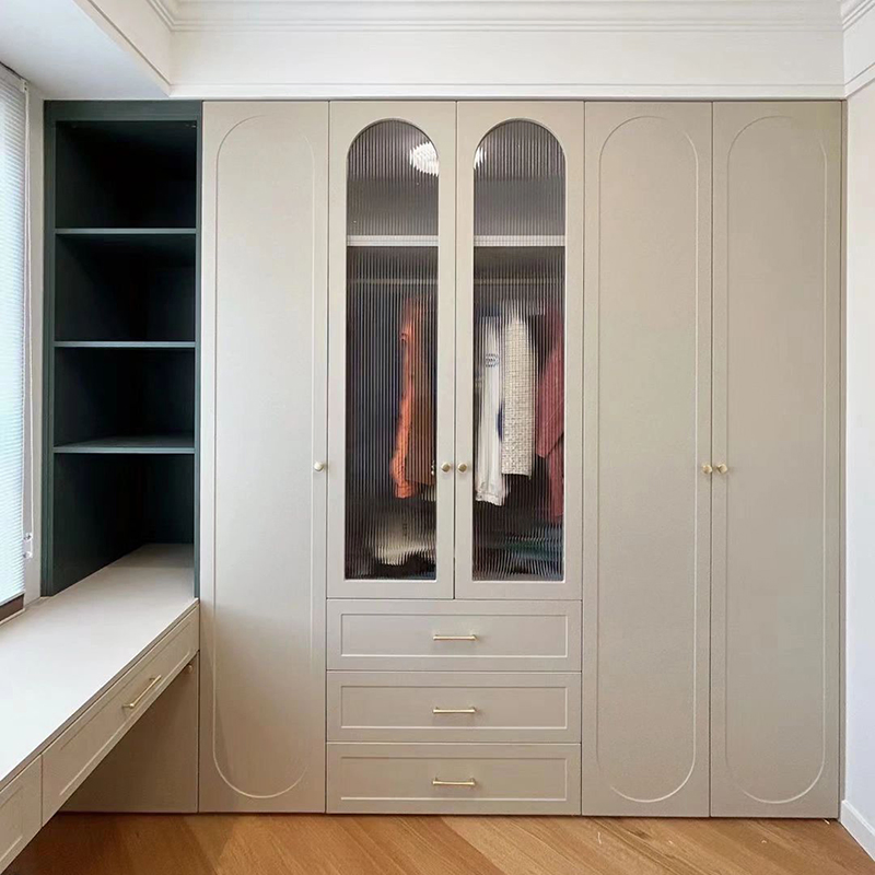 Home Style Furniture Custom Metal/Steel Guarda Roupa Built in Cabinet Bedroom Furniture Ropero Closet Sliding Wardrobe Modern Foshan Cabinet Wardrobe