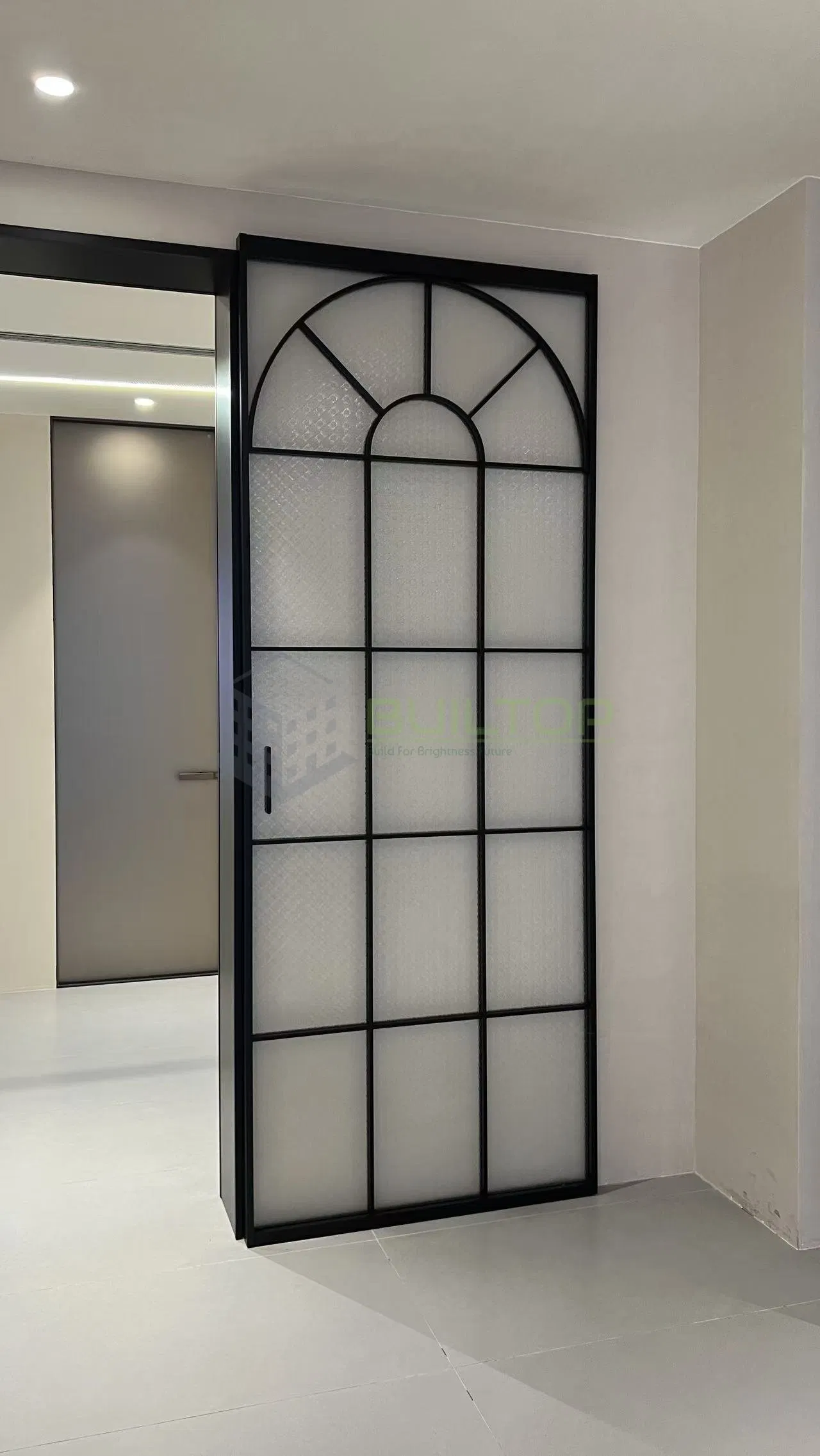 Interior Frameless Concealed Wall Mounted Hidden Track Solid Wood Sliding Door Ghost Door
