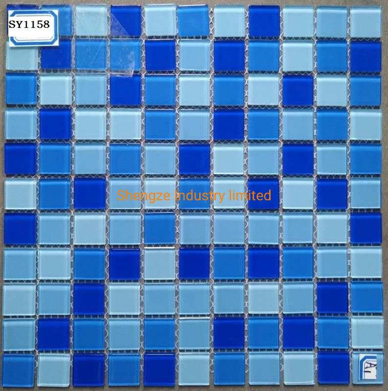 Swimming Pool Tile Blue Glass Pool Mosaic