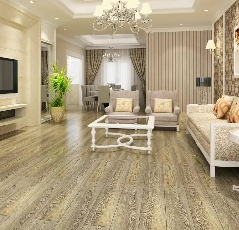 Stain Resistance Composite Decking Building Material for Shipping Mall Fireproof AC4 Laminate Flooring HDF Oak 8mm Wear Resistance Wooden Floor Tire