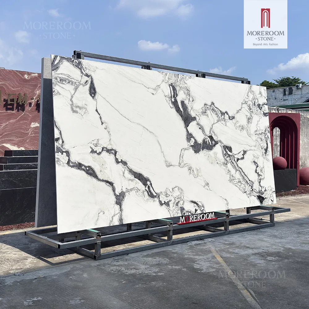 3200X1600 3000X1000 1200X2600 3mm 6mm 12mm 20mm Calacatta White Marble Natural Engineered Quartz Sintered Stone Slab Quartz Stone Slab