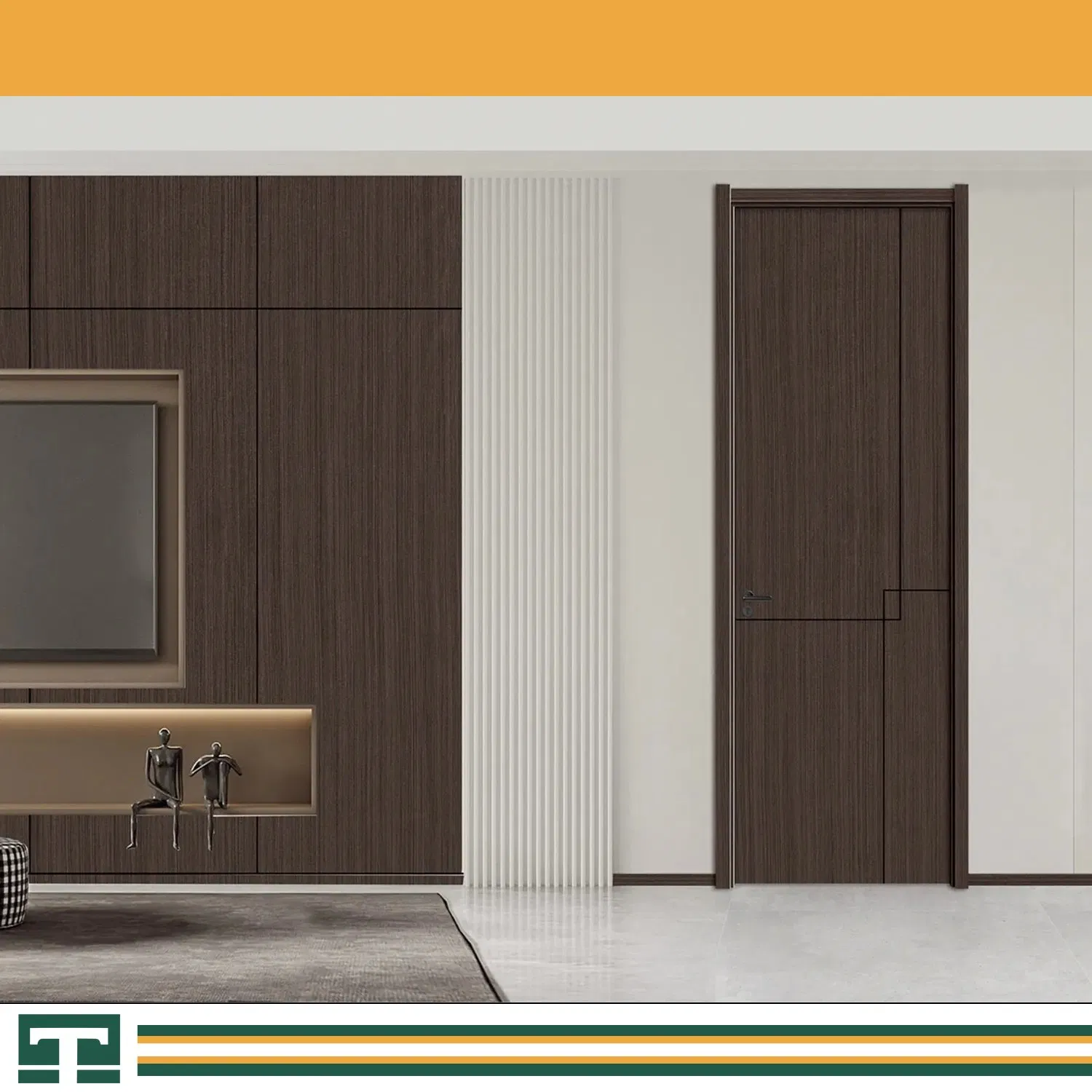 Modern Interior Room Main High Quality Hotel Paint Finished Wooden Solid Wood MDF WPC PVC Soundproof Sliding Double Exterior Carbon Crystal Timber House Door
