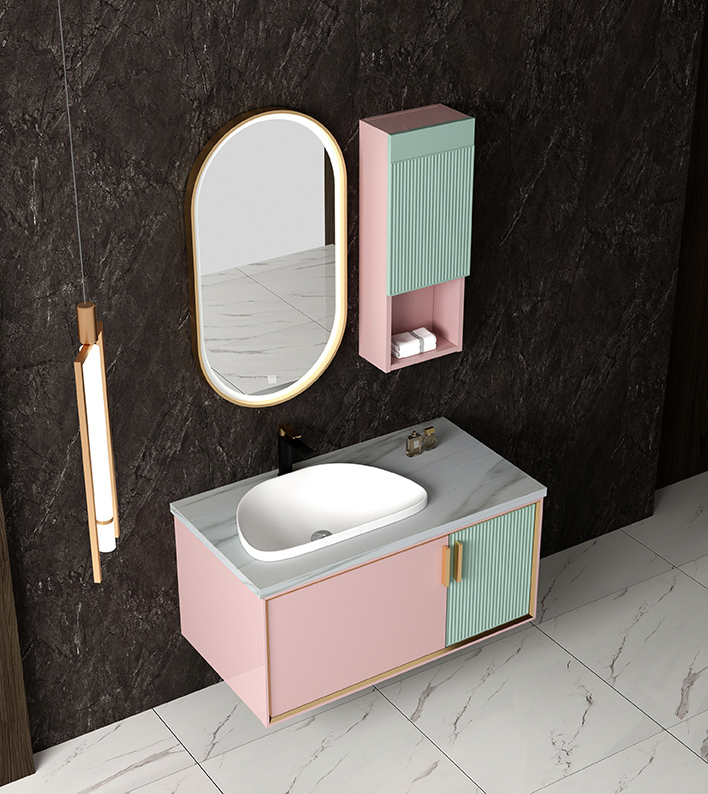 Ss6007 Bathroom Vanity Unit with LED Lighted Smart Mirror and Ceramic Sink