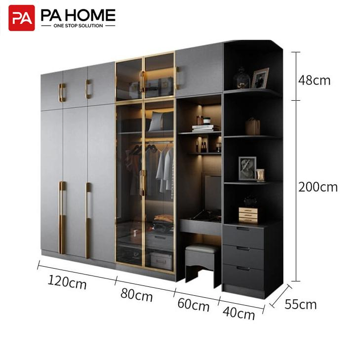 PA Wholesale Custom Bedroom Furniture Wooden Modular Modern Walk in Closet Design Bedroom Wardrobe