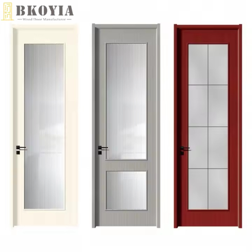 Solid Wood Modern Indoor Residential Interior Doors Waterproof Polished Panel for Bedroom Manual Opening Method