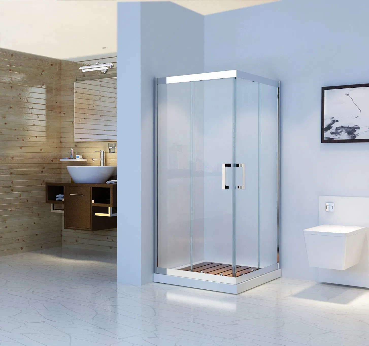Shower Room Glass Doors Tempered Glass Shower Screen Shower Enclosure Frame and Frameless