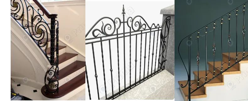 Classic Design Staircase Fence Safety Interior Wrought Iron Stair Railings