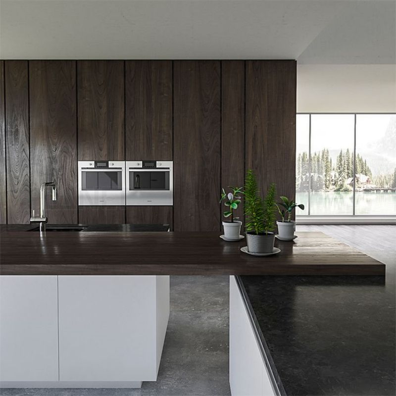 Custom Large Pantry Cabinet High Gloss White Lacquer Island Kitchen Flat Pack Kitchen Unit Modern