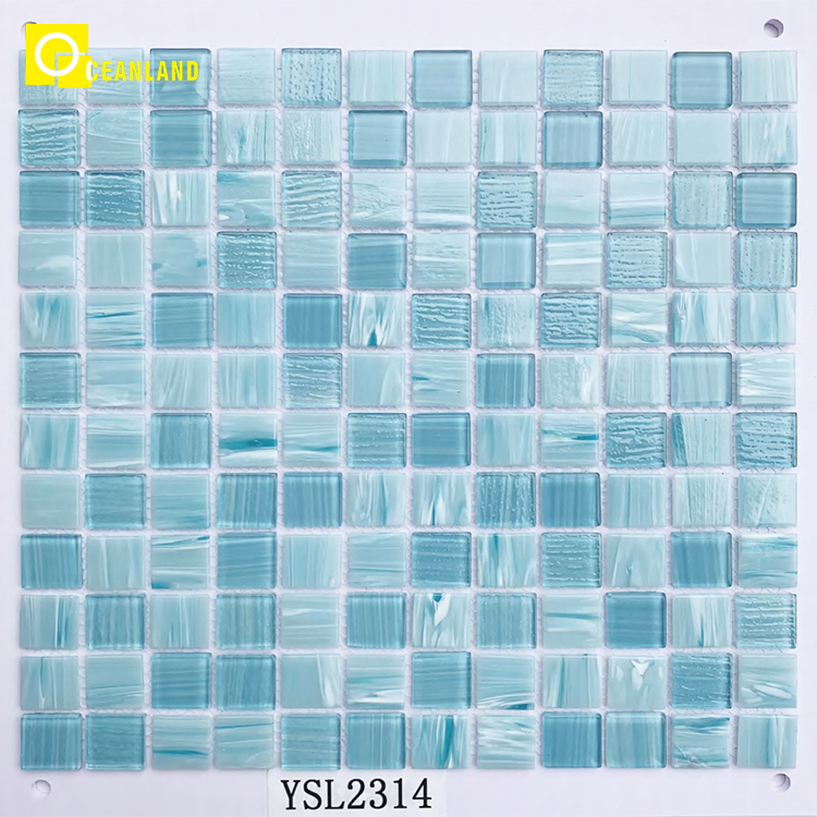 Wholesale Kitchen Subway Wall Decor 304X304 Waterproof Glass Pool Crystal Mosaic Tiles