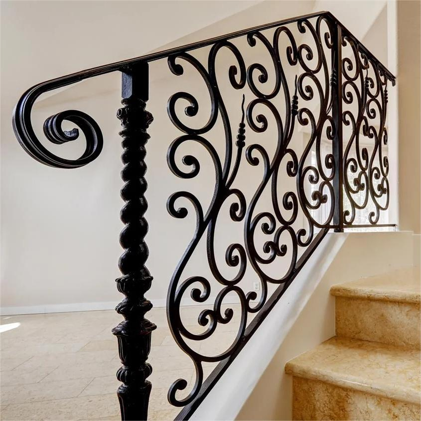 Wrought Iron Railings with Decorative Patterns for Balconies and Stairs Durable and Elegant for Residential Use