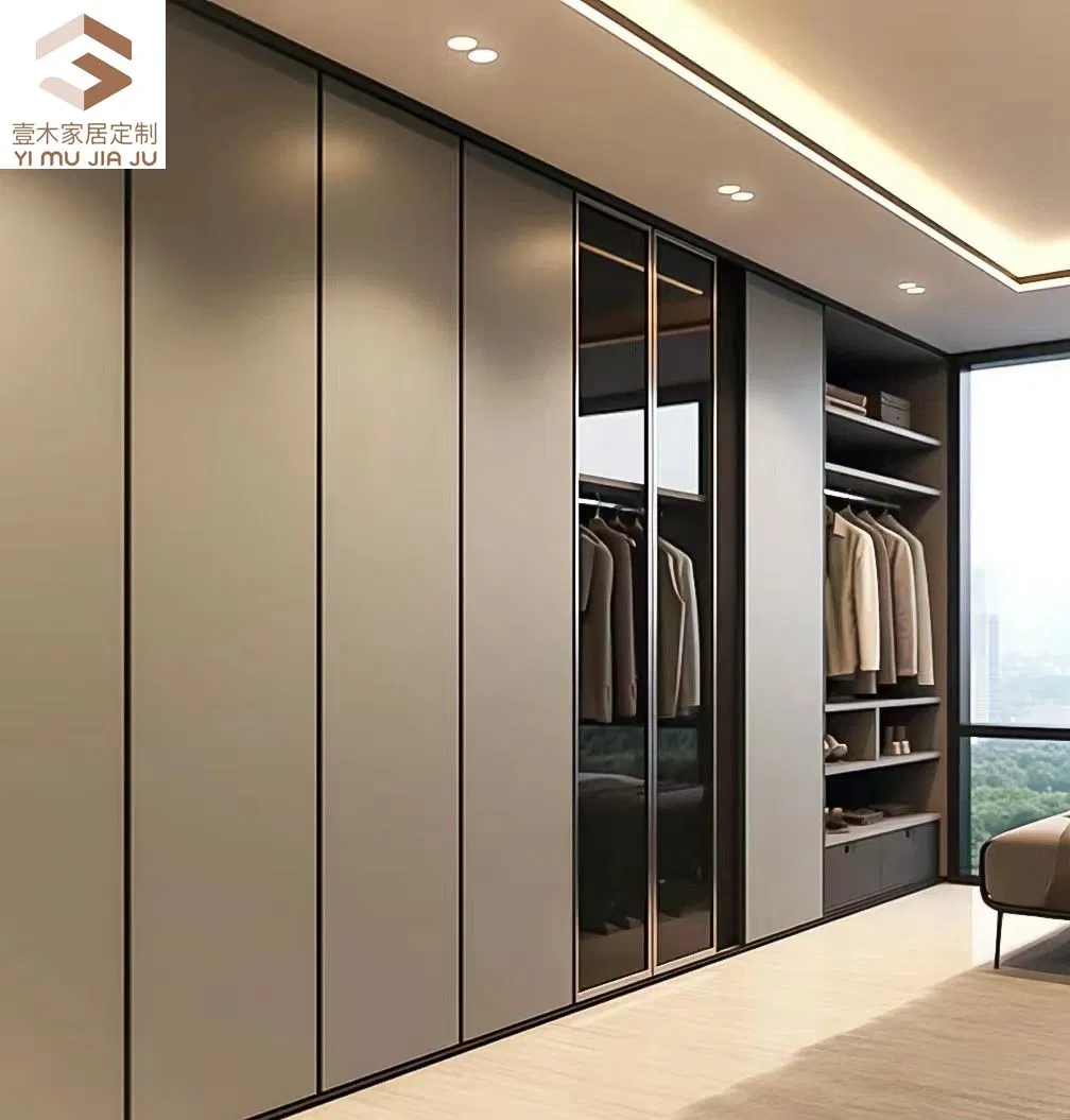 Custom Made Teak Wood Godrej Wholesale Bedroom-Furniture with Drawers Design Home Centre Walk in Corner Linen Closet Modern Plastic MDF Glass Cabinet Wardrobe