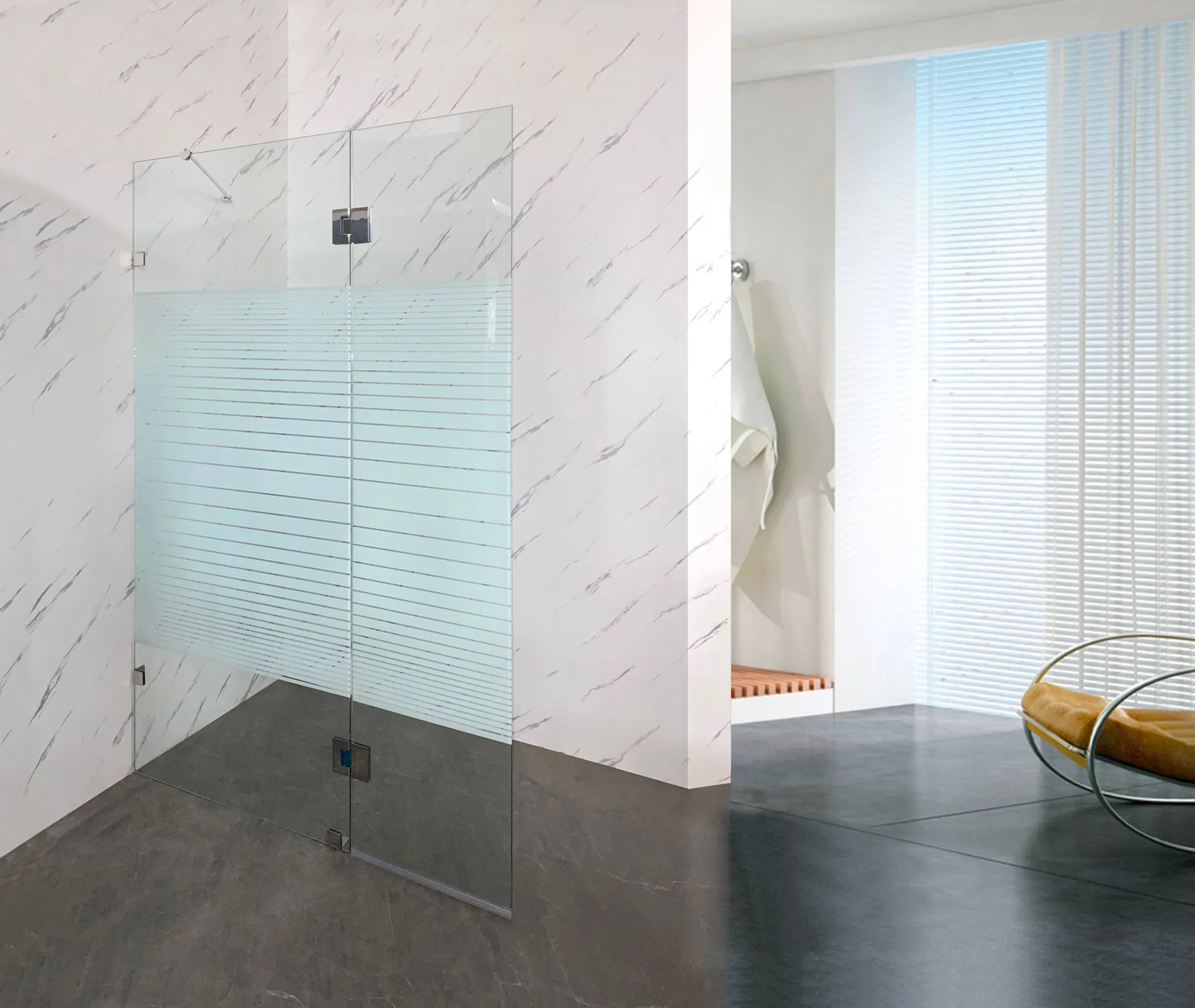 Frameless Walk in Shower Screen Entry Free Shower Enclosure with Side Splash Guard Glass Panel (800+300) *1950mm