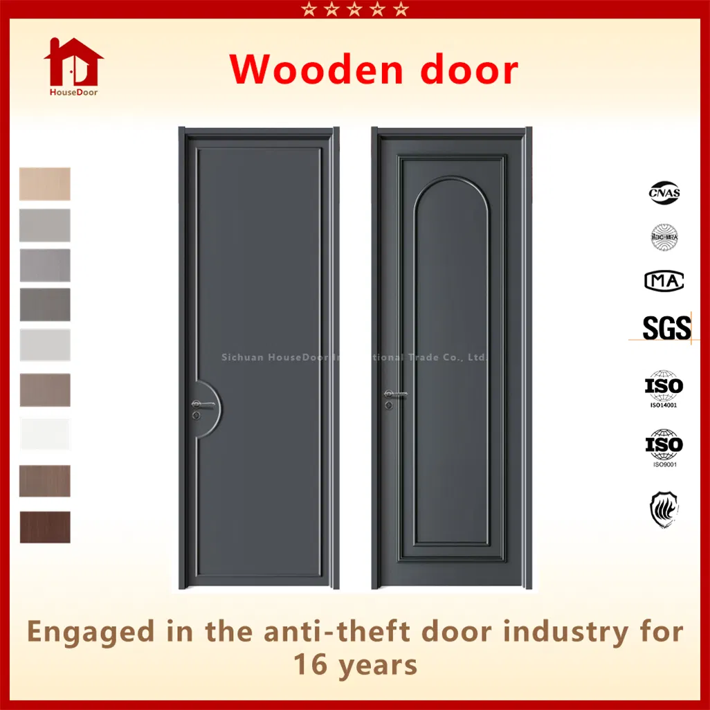 Luxury Wooden &amp; Engineered Wood Composite Interior Doors for Entrance, Security Exterior &amp; Aluminum/Sliding Door Option, Flush Design with Walnut Veneer
