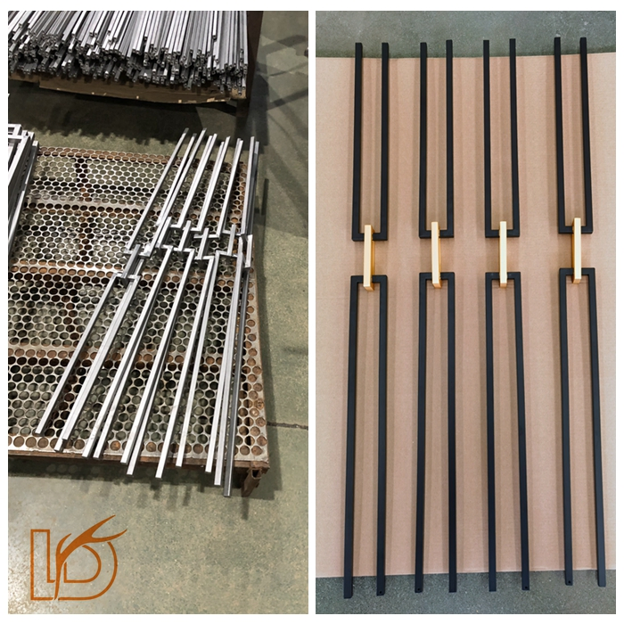 Matte Black Gold Chain Link Hollow or Solid Wrought Iron Baluster Railing