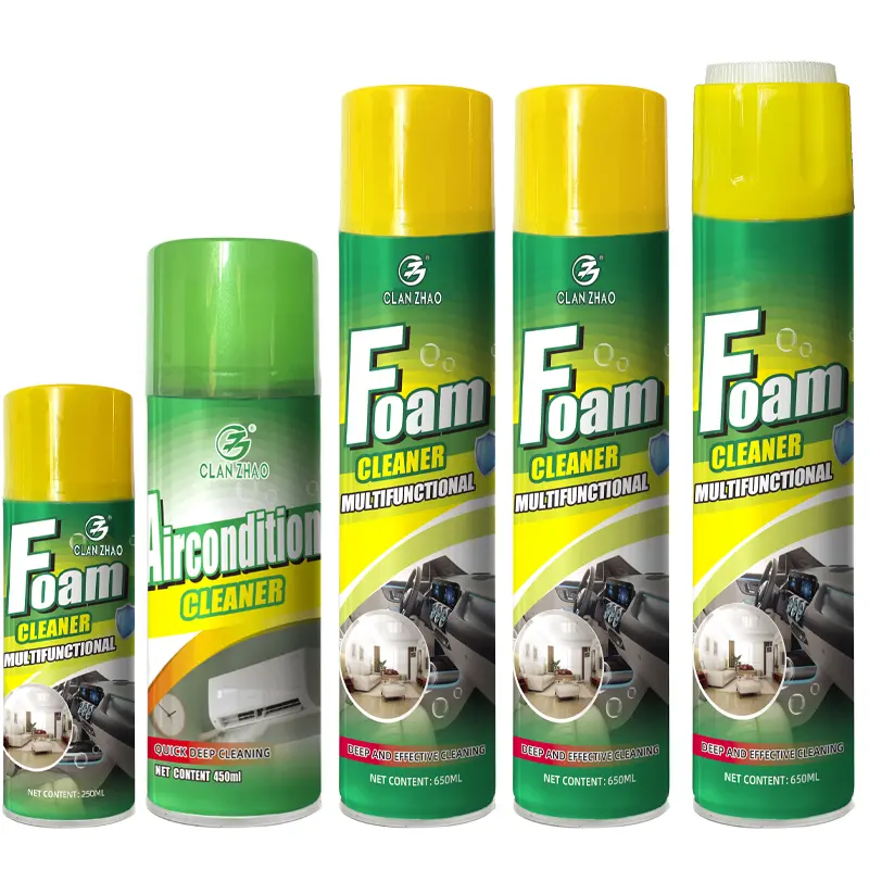 All-purpose foam cleaner for cars, home, and office surfaces