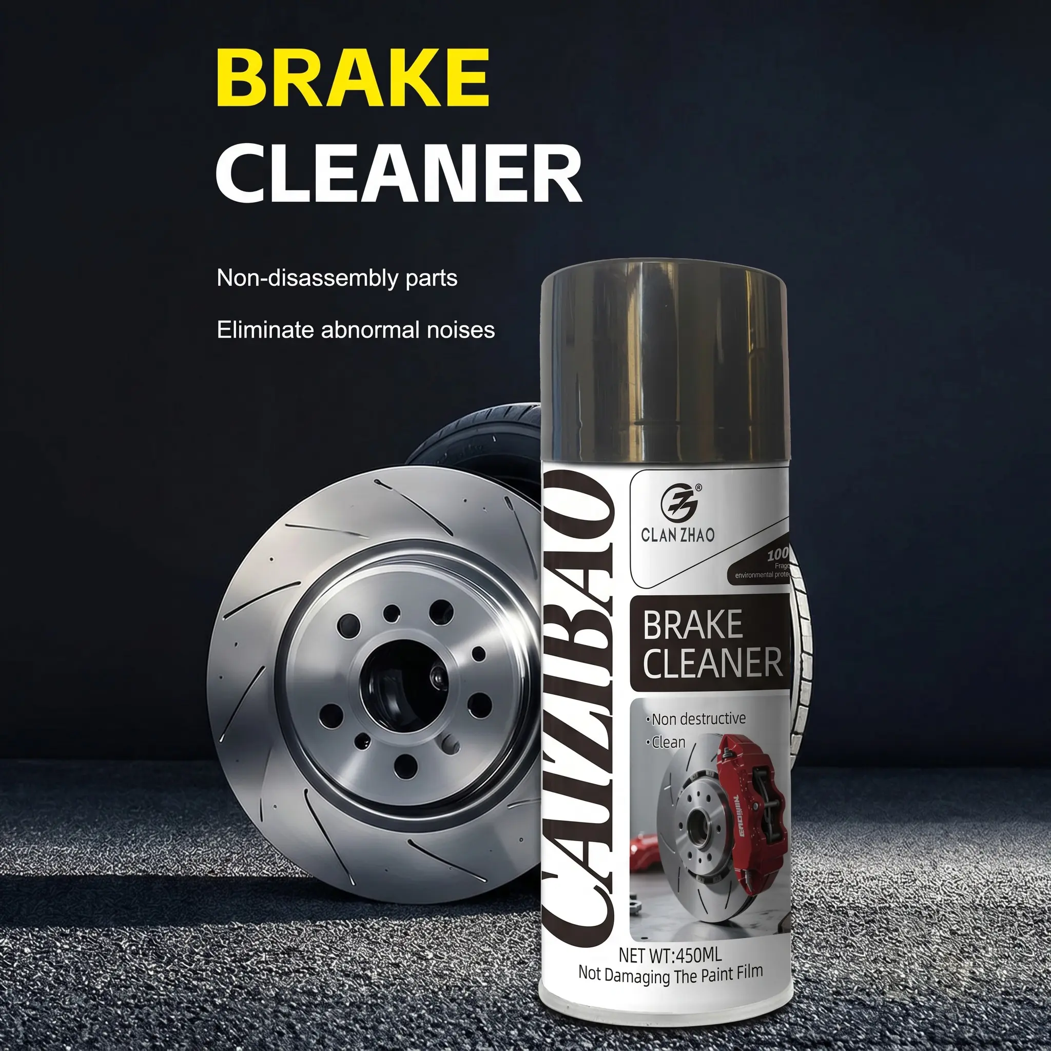 Fast-acting brake cleaner that removes grease and brake dust